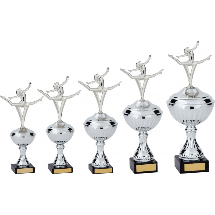 GYMNASTICS TROPHY WITH METAL FIGURE - AVAILABLE IN 5 SIZES
